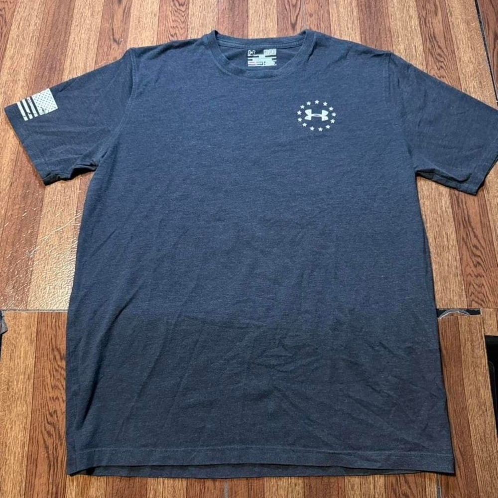 Under Armour Grey Heat Tech Warrior Sportswear Train Shirt Medium